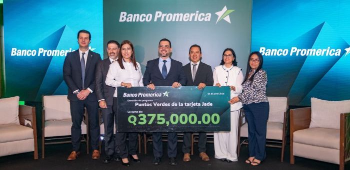 Banco Promerica realiza la entrega del tercer donativo de Q375,000 gracias a su programa Puntos Verdes Promerica a través de su tarjeta Jade