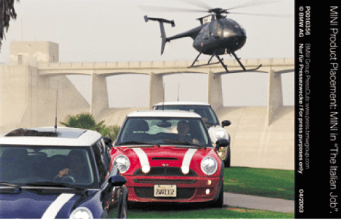 Los MINI son estrellas de cine en la película “The Italian Job” del 2003